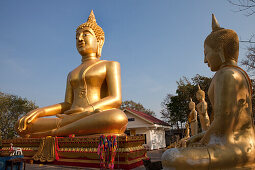 Big Buddha at Wat Khao Phra Bat, Buddhistic Temple, Buddha Hill, Pattaya, Chonburi Province, Thailand, Asia