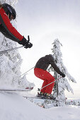 Skifahrer im Sprung, Cypress Mountain, British Columbia, Kanada