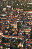 Luftbild, St. Johanniskirche in der Altstadt von Göttingen, Niedersachsen, Deutschland