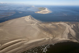 Luftbild, Nordseeinseln Minser Oog und Wangerooge, Niedersachsen, Deutschland