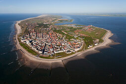 Luftaufnahme der Nordseeinsel Norderney, Niedersachsen, Deutschland