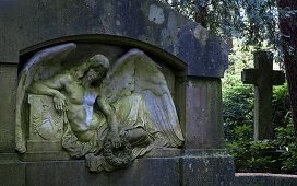Gravestone at Ohlsdorf cemetery, Hanseatic city of Hamburg, Germany, Europe