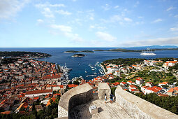 Cityscape, Spanjola Fortress, Hvar Town, Hvar, Split-Dalmatia, Croatia