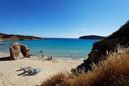 Familie am Strand, Mirabello Golf, Kreta, Griechenland