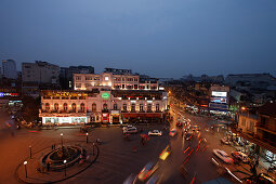 Busy old town in the evening, Hanoi, Bac Bo, Vietnam