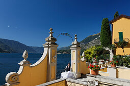 Outdoor, Staff lays the table, Hotel Royal Victoria, Varenna, Lake Como, Lombardy, Italy