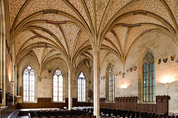 Sommerrefektorium, Kloster Bebenhausen, ein Zisterzienserkloster in Bebenhausen, Ortsteil von Tübingen, Baden-Württemberg, Deutschland, Europa