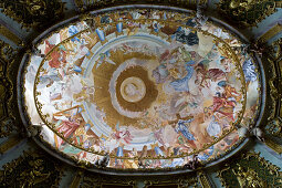 Ceiling fresco of Weltenburg monastery, Benedictine abbey, Weltenburg, river Danube, Bavaria, Germany, Europe