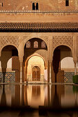 Palacios Nazaries bei Nacht, Alhambra, Granada, Spanien