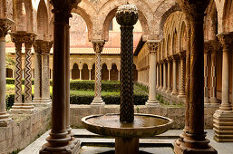 Cloister, Dome of Monreale, Monreale, Palermo, Sicily, Italy