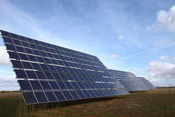 Photovoltaic Solaranlage nahe Valdepeñas, La Mancha, Castilla, Spanien