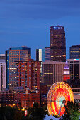 Skyline and Elitch garden amusement park, Denver, Colorado, USA, North America, America