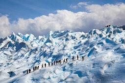 Gletscherwanderung, Ice Trekking am Perito Moreno Gletscher, Lago Argentino, Nationalpark Los Glaciares, bei El Calafate, Patagonien, Argentinien