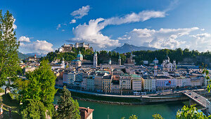 View of the city of Salzburg, Province of Salzburg, Austria, Europe