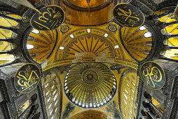 Vault inside of the Hagia Sophia, Istanbul, Turkey, Europe