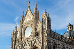 Fassade des Dom von Siena, Siena, UNESCO Weltkulturerbe Siena, Toskana, Italien