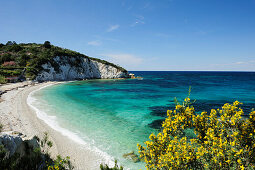 Blick über Mittelmeerbucht, Portoferraio, Insel Elba, Toskana, Italien