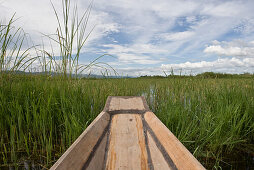 Inle Lake, Myanmar, boat in the middle of rice paddy, personal perspective