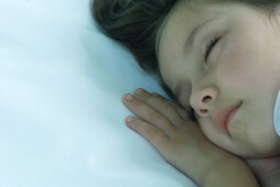 Little girl sleeping, cropped view of head