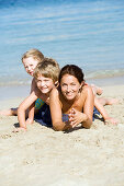 Happy family on the beach