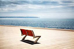 Bench With View of Mediterranean Sea, Mallorca, Spain