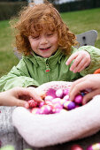 Children with Easter eggs