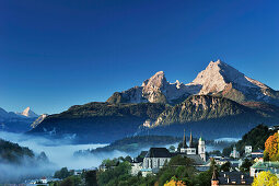 Berchtesgaden with Watzmann, Berchtesgaden Alps, Berchtesgaden, Upper Bavaria, Bavaria, Germany