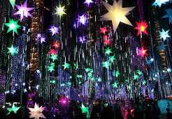 Christmas light show in Ayala Triangle, Makati, Manila, Luzon Island, Philippines