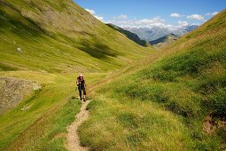 Hiking in the valley of the Pyrenees Mountains Ezcarra Huesca Pyrenees Spain