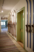 Hallway with ski Museum, Ecohotel Grafenast, Am Hochpillberg, Schwaz, Tyrol, Austria