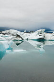 Ice in the glacial lagoon, Jokulsarlon, Iceland, Scandinavia, Europe