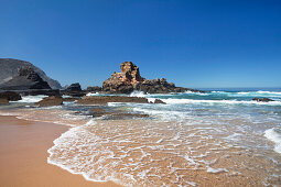 Beach Praia da Castelejo in the sunlight, Atlantic Coast, Algarve, Portugal, Europe