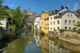 Grund district with Alzette river, Luxemburg, Luxembourg, Europe