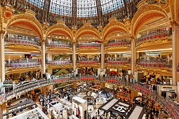 People at the department store Galeries Lafayette, Paris, France, Europe
