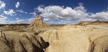 Cabezo Castildetierra, Erosions Formation in der Wüste Bardenas Reales, UNESCO Biosphärenreservat, Provinz Navarra, Nordspanien, Spanien, Europa