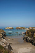 Playa de Islas, Praia das Illas, Beach of the Islands, beach, Atlantic Ocean, near Ribadeo, Camino de la Costa, Camino del Norte, coastal route, Way of Saint James, Camino de Santiago, pilgrims way, province of Lugo, Galicia, Northern Spain, Spain, Europe