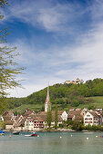 Blick auf das Städtchen Stein am Rhein, Bodensee, Kanton Schaffhausen, Schweiz, Europa