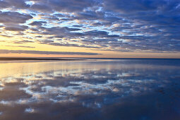 Sunset in Windwatt, Western Pomerania Lagoon Area National Park, Ostzingst, Fischland-Darss-Zingst Peninsula, Baltic Sea, Mecklenburg Vorpommern, Germany