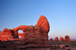 Sunset at Turret Arch, Window Section, Arches National Park, Moab, Utah, Southwest, USA, America