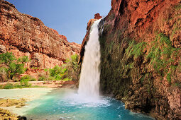 Wasserfall Havasu Fall, Havasu, Supai, Grand Canyon, Grand Canyon Nationalpark, UNESCO Weltnaturerbe Grand Canyon, Arizona, Südwesten, USA, Amerika
