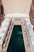 Hoover Dam and Lake Mead. Black Canyon. Colorado River. View from above of the reservoir and hydroelectric dam., Hoover Dam and Lake Mead, USA