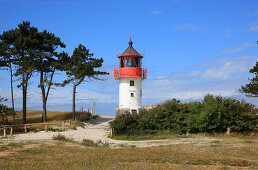 Süderleuchtturm im Süden der Insel Hiddensee, Ostsee, Mecklenburg Vorpommern, Deutschland, Europa