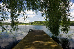 Lake Schlosssee near Eggstaett, Chiemgau, Bavaria, Germany