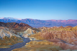 Sunrise at Zabriskie Point, Death Valley, Panamint Mountains, Death Valley National Park, California, USA, America