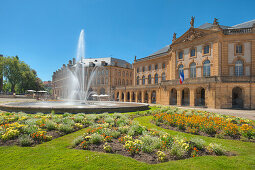 Fountain in front of the opera, Metz, Lorraine, France, Europe