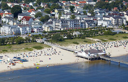 Pier and seaside resort at Ahlbeck, Island of Usedom, Mecklenburg Western Pomerania, Germany, Europe