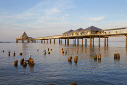 Pier of Heringsdorf in the evening light, Island of Usedom, Mecklenburg Western Pomerania, Germany, Europe