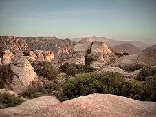 Rock formations at Dana nature reserve, UNESCO world heritage, Dana, Jordan, Middle East, Asia