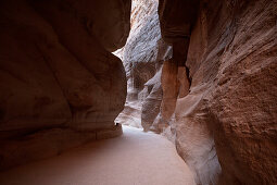 Canyon Schlucht Siq, Petra, UNESCO Weltkulturerbe, Wadi Musa, Jordanien, Naher Osten, Asien