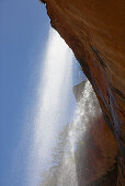 Waterfall at the Lower Emerald Pool, Zion National Park, Utah, USA, America